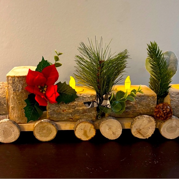 Handmade Log Truck Tea Light Candle Decor Decorate Different Seasons Holidays - Picture 15 of 15